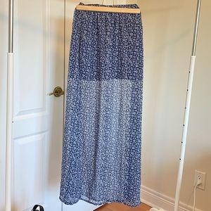 A&F blue floral skirt